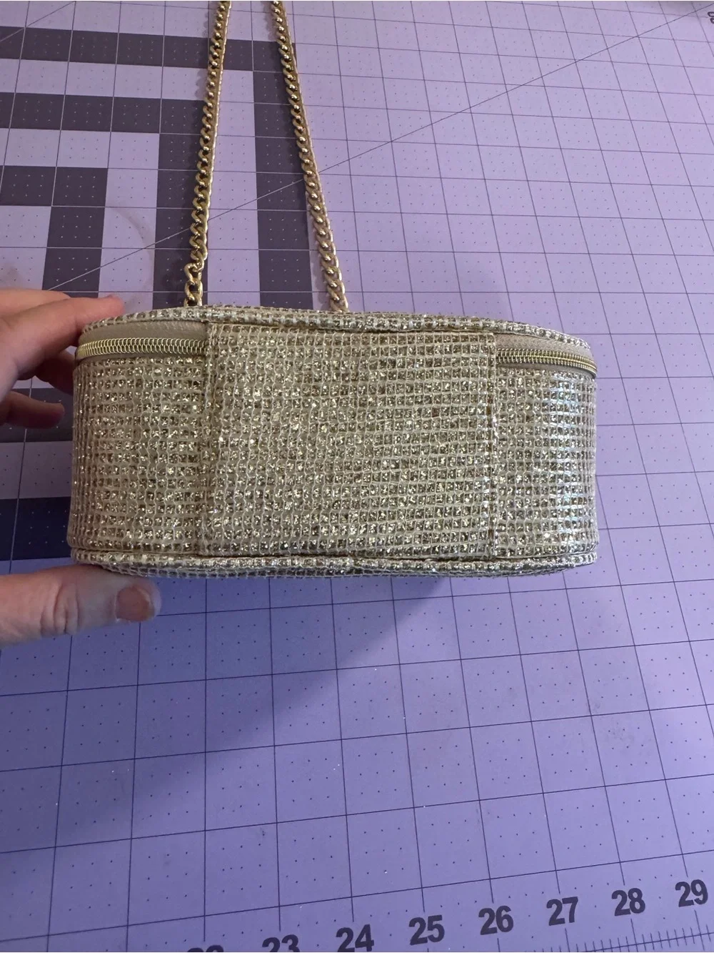Christian Dior Beauty Gold Sparkle Bag